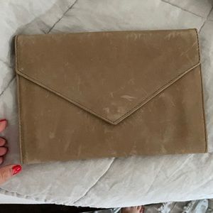Fashionable ethically made leather clutch